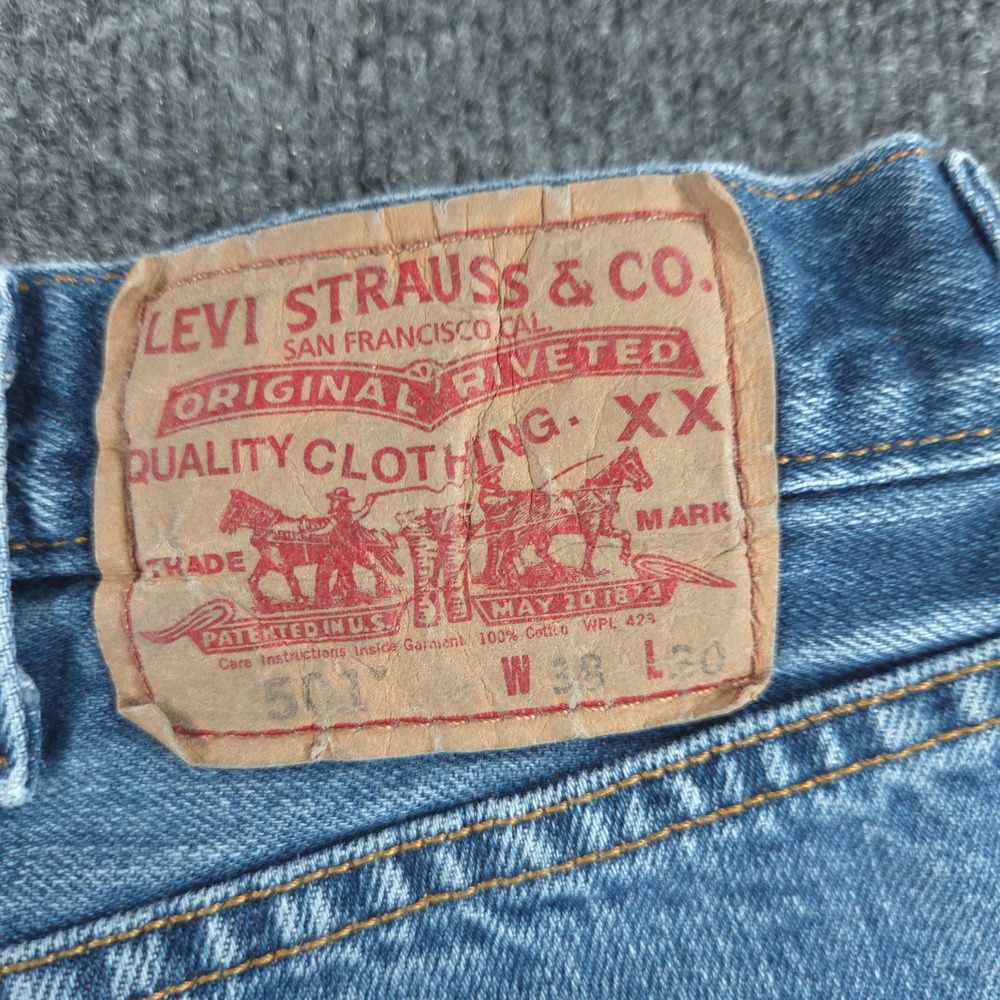 Vintage Levi's 501 Men's 38x30 (Snug 38) Straight Leg Jeans Blue Denim Mexico - Picture 3 of 10